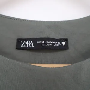 Zara Womens Racerback High Neck Sleeveless Bodysuit Olive Green Size M thumbnail 3