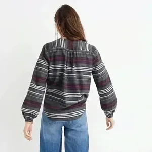 MADEWELL V-Neck Button-Down Shirt in Pineview Plaid | size Large thumbnail 3