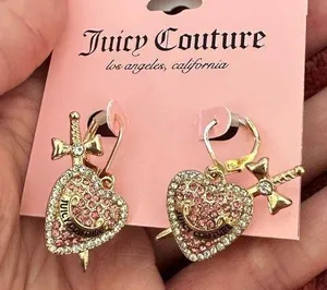 Juicy couture sword cross heart earrings thumbnail 1