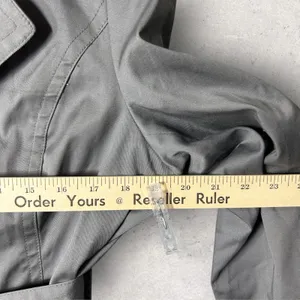 NEW Etam Trench Coat Womens US 12 Gray Double Breasted Belted‎ Stretch Jacket thumbnail 9