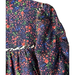 Nanette Lepore Ditsy Daze Top in Blue 4 Womens Silk Floral Blouse thumbnail 8