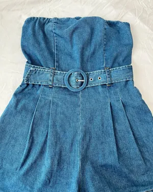 Ruby and Jenna - Olivaceous Denim Romper thumbnail 2