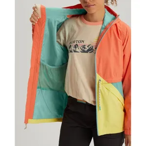 Burton Narraway Jacket Womens Small‎ Colorblock Hooded Windbreaker Full Zip thumbnail 4