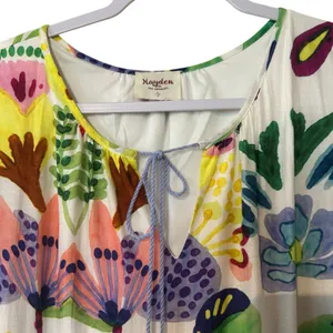Hayden Los Angeles Maxi Dress Watercolor Floral Lined 1XL Tiered Tassel Boho thumbnail 3