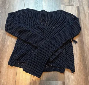 Vintage Y2K Abercrombie & Fitch Navy Blue Crochet Sweater thumbnail 2