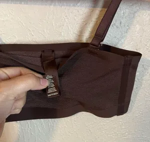NEW Skims Sheer Sculpt Bandeau Bra in Cocoa Brown XXS thumbnail 5