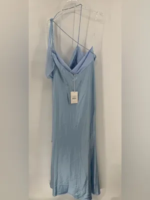 Peppermayo Too‎ Sweet Satin Maxi Dress - Blue size 14 NWT thumbnail 3