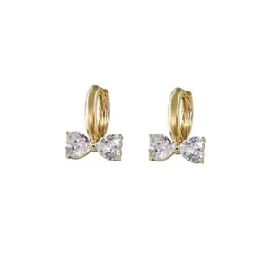 Gold Hoop Bow Earrings thumbnail 4
