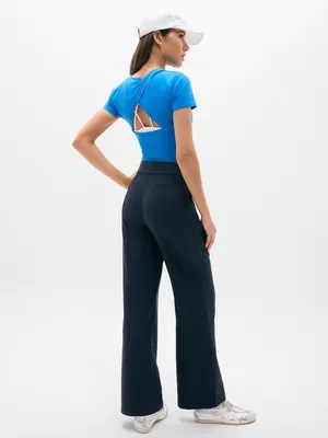 New Athleta 4 All Ways High Rise Bootcut Pant Navy Blue Size 4 Regular thumbnail 2