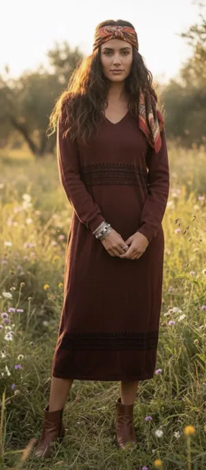 Peruvian Connection Long Sleeve Pima Cotton Sweater Dress Tribal Size XS thumbnail 1