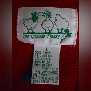 The Quacker Factory Vintage Festive Red Holiday Cardigan‎ Size Large EUC thumbnail 4