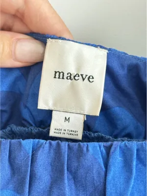Anthropologie Maeve Blue Smocked Square Neck Mini Dress Size M thumbnail 5