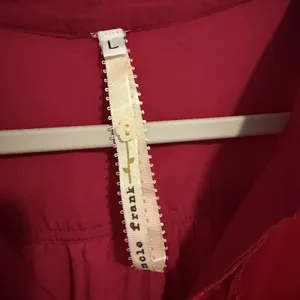 Uncle Frank Velvet Shift Dress Bright Red Holiday Party Pockets Knee Length LG thumbnail 2