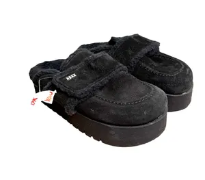 Nubikk Teddy Fur Suede Black Platform Mules Clogs EU 39 US 8.5 NEW with Tags thumbnail 1