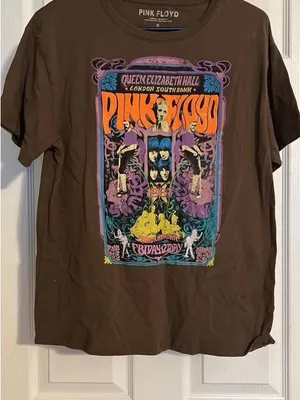 Pink Floyd Graphic Brown Band Tee with Colorful Print thumbnail 2