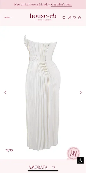 House of CB AMORATA Ivory Pleated Maxi Dress thumbnail 5