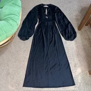 Significant Other Demi Backless Twist Front Column Maxi‎ Gown Black 2 thumbnail 5