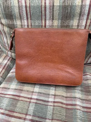 Ralph Lauren Chestnut Brown Pebbled Leather Wristlet Clutch thumbnail 2