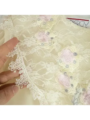Synergy Vintage Ivory Floral Lace Blouse Womens 6 Small thumbnail 5