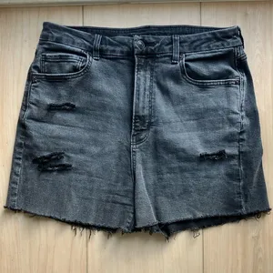 American eagle black ripped jean shorts size 12 thumbnail 1