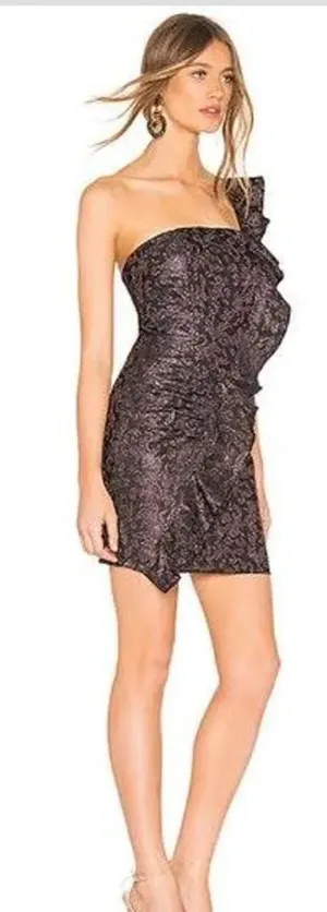 Revolve Jacquard Cocktail Dress Black thumbnail 2