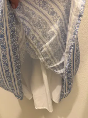 Hollister White and Light Blue Floral Cutout Mini Dress thumbnail 4