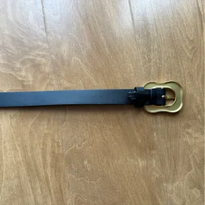 H&M Black Faux Leather Belt with Gold Buckle, Size Medium thumbnail 14