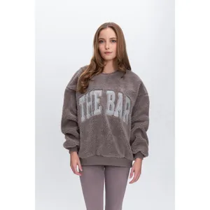 The Bar Gigi Sweatshirt Cinder/Grey Size XL Sherpa Teddy Loungewear Oversized thumbnail 3