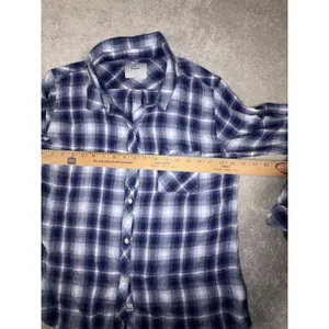 Rails Hunter‎ Shirt Womens Large Blue Patriot Sky Plaid Button Long Sleeve Top thumbnail 6
