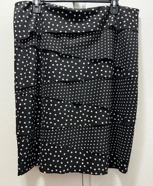 White House | Black Market Beautiful Midi Multi-Layered Polkadot Skirt 14 Black & White thumbnail 1