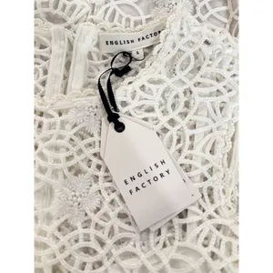 NEW English Factory Mini Dress White Chanall Floral Crochet Overlay A Line Small thumbnail 10
