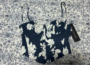 Navy Rose White Fox Boutique In The Morning Bustier thumbnail 2