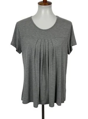 Latuza Pajama Top Medium Gray Short Sleeve Soft‎ Lounge Sleepwear Basic thumbnail 1