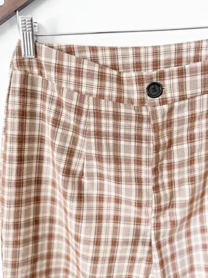 Plaid Pants Brown Size 28 thumbnail 2