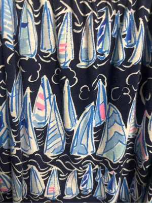 Lilly Pulitzer Loro Romper Low Tide Navy Sails Stripes Size Small Resort Beach thumbnail 4