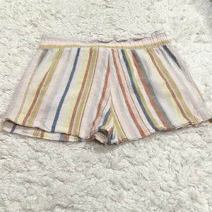 Jolt Linen Blend Stripe Multi Color Tie Shorts‎ Medium thumbnail 2