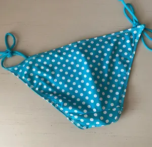 Y2k NWT abercrombie and fitch blue polka dot side tie low rise bikini bottoms thumbnail 6
