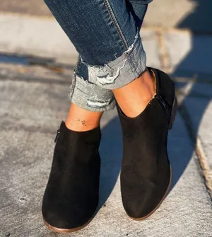 Black Micro Suede Ankle Bootie Size 9 thumbnail 2