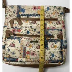 MultiSac Crossbody Bag Purse Floral Pockets Hippie Cottage Tan Boho Teacher Mom thumbnail 11