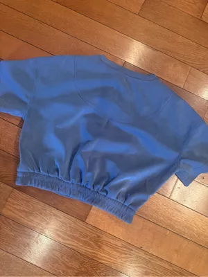 NWOT Lululemon Softstreme Gathered Cropped T-Shirt Oasis Blue Size 6 thumbnail 5