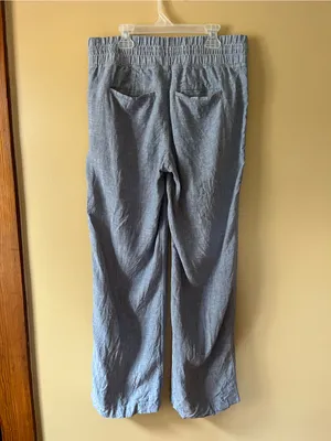 Athleta Cabo Linen Wide Leg Pants - Dusty Blue thumbnail 5