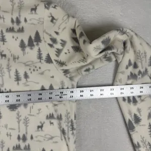 Duluth Trading Co Womens Small Fleece Snap Neck Pullover Forest Deer Print Grey thumbnail 3