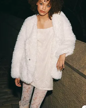 NWT Free People Retro Babe Mini—White Sequin Dress thumbnail 1