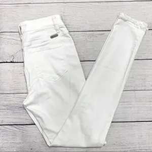 KanCan High Rise Ankle Skinny Distressed Jeans White Stretch Women's Size 25 thumbnail 4