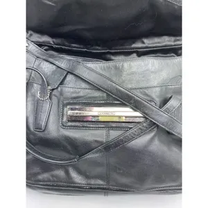 COACH Medium/ Large Leather Black Shoulder Bag thumbnail 13