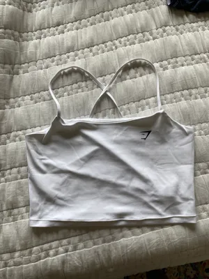 Gymshark White Cropped Tank thumbnail 1