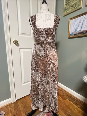 Whimsy patterned brown maxi Dress Size 10 thumbnail 2