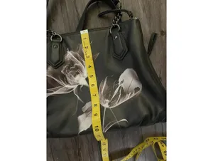 Simply Vera Wang Black and White Floral Satchel Handbag thumbnail 4