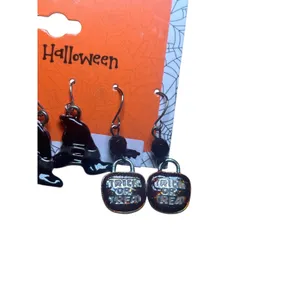 Happy Halloween Witch Hat Candy‎ Corn Trick or Treat Earrings Set thumbnail 2