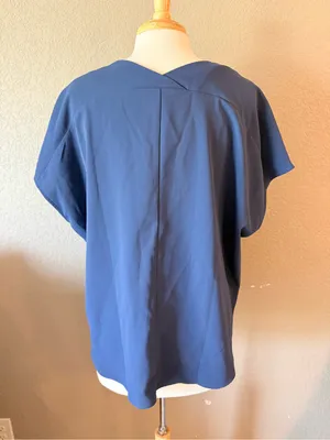 Design Collective Blue V Neck Dolman Sleeve Blouse Top L thumbnail 2